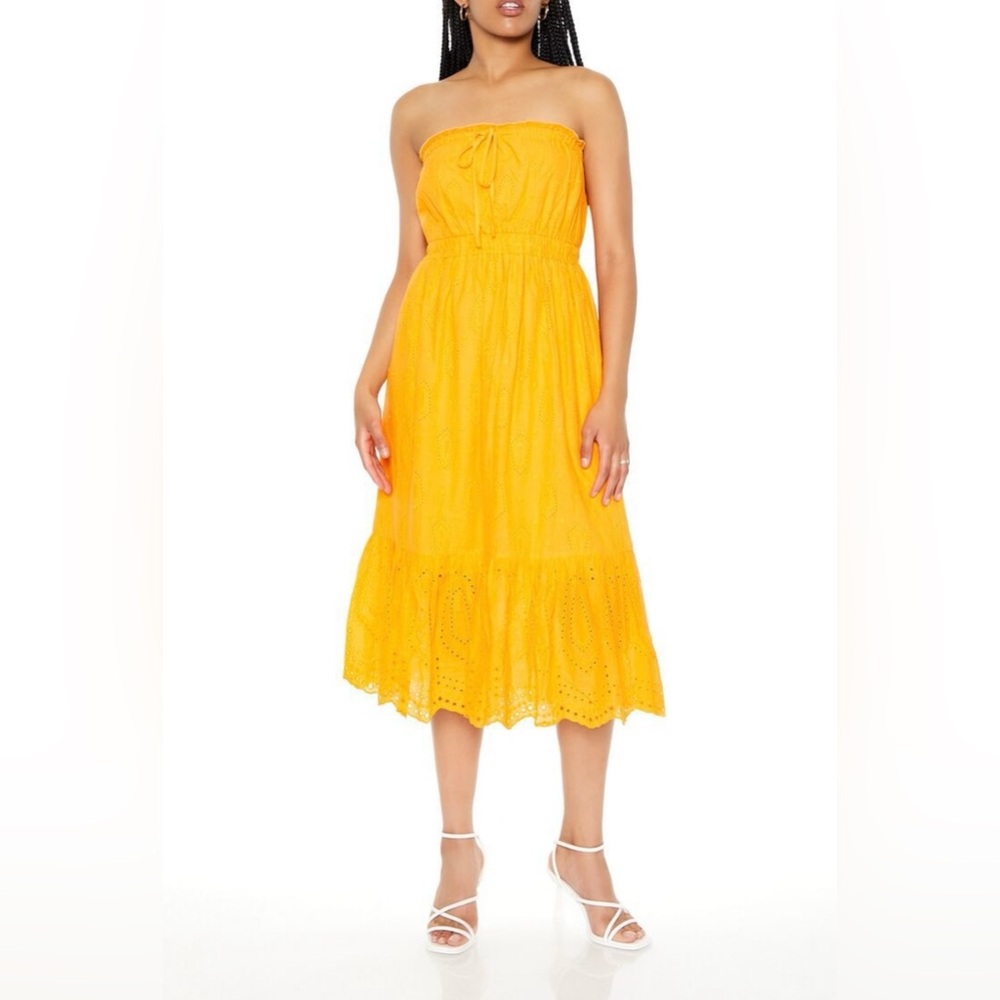 Forever 21 strapless midi dress